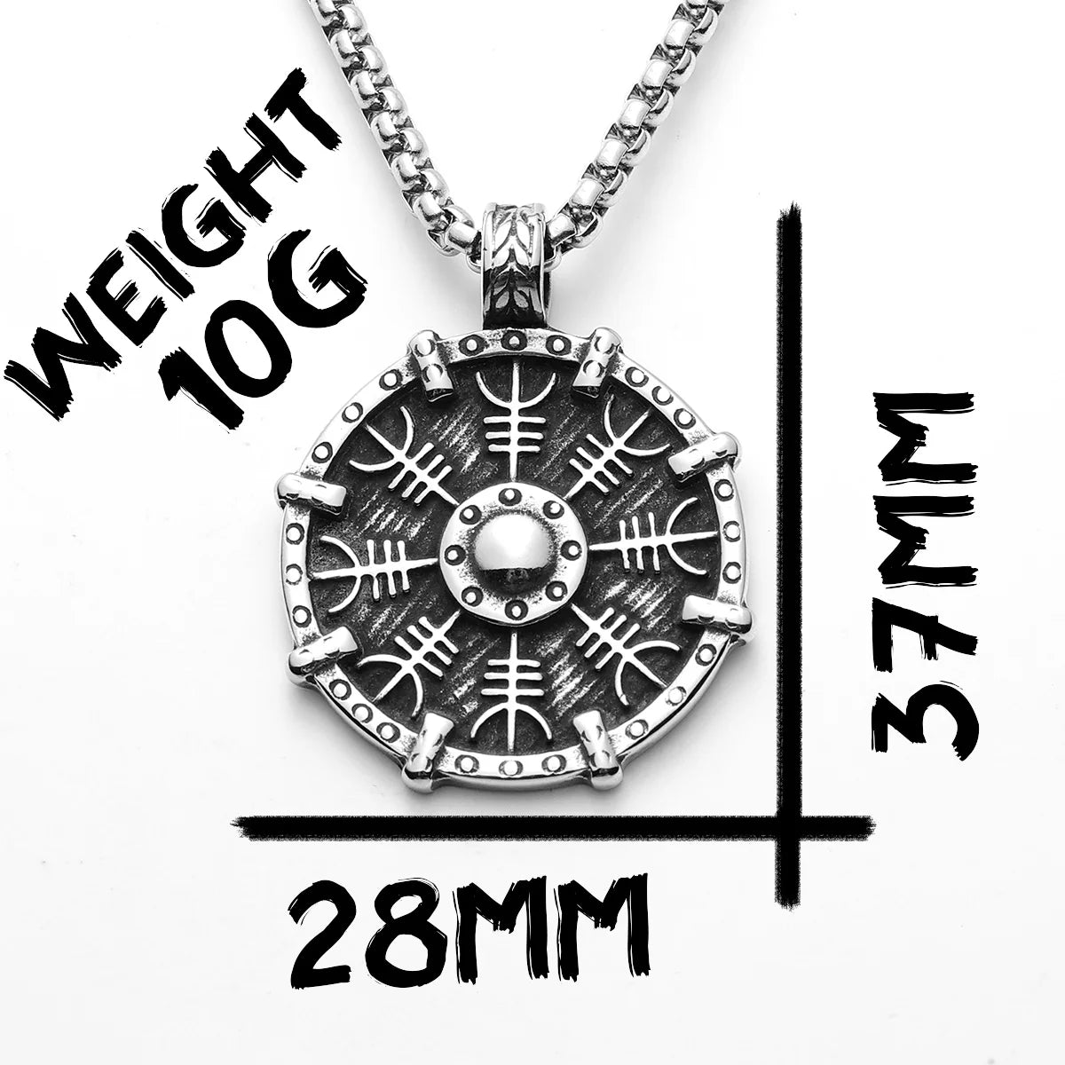 Viking Retro Shield Men Necklaces With Pendant Stainless Steel Jewelry For Male Women Punk Hip Hop Accessories Gifts Wholesale
