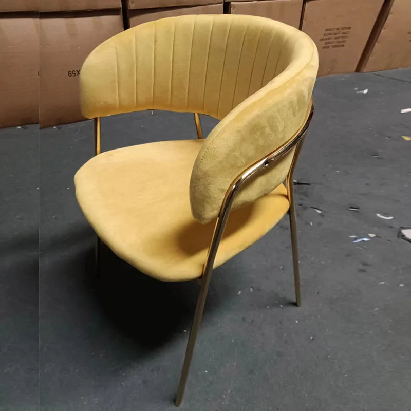 A Italian Style Modern Elegant White Cream Home Metal Legs Armrest Cafe Restaurant Chair Black Modern Velvet Dining Room Chairs