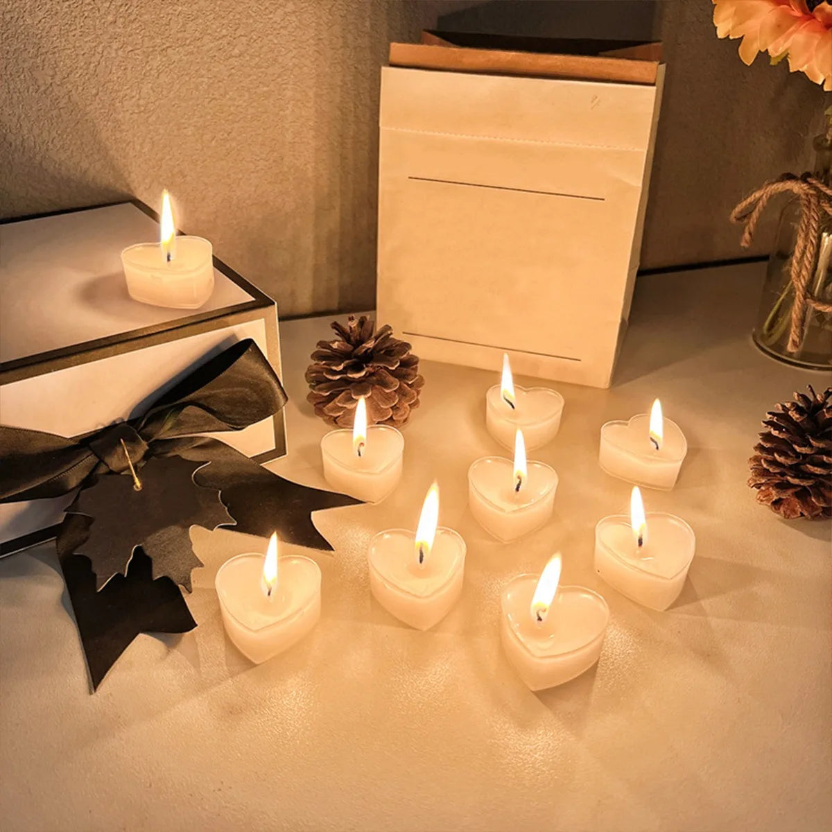 9 Pcs Heart-shaped Scented Candles For Proposing, Birthdays, Weddings, Birthdays, And Candlelight Dinners