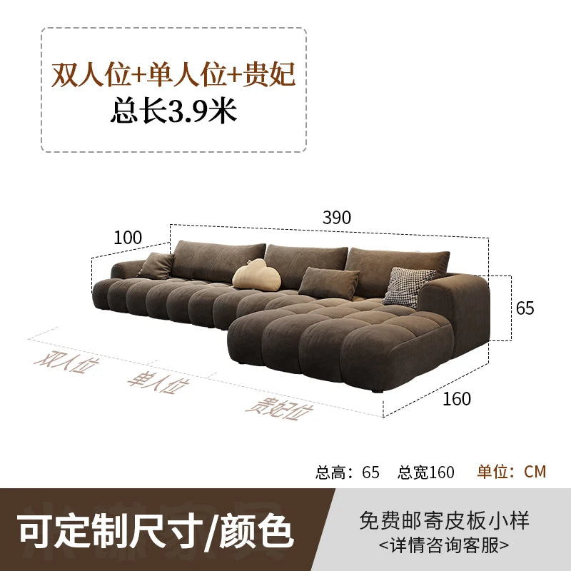 Nordic Minimalist Cushioned Sofa — Rich Chocolate Brown | KIMLUD