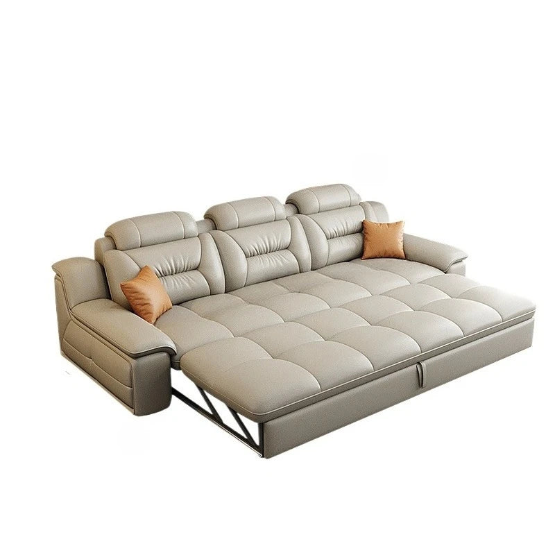 Multifunctional Designer Sofa Bed With Storage System For Spacious Living — Ivory-Beige | KIMLUD