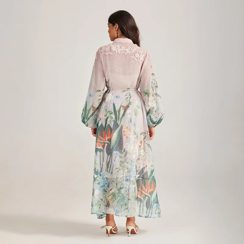 Sle Long Sve Embroidered Dr Stand Collar Tee Dimensional Holiday Faion Low Waist Thi Winter Street Sle