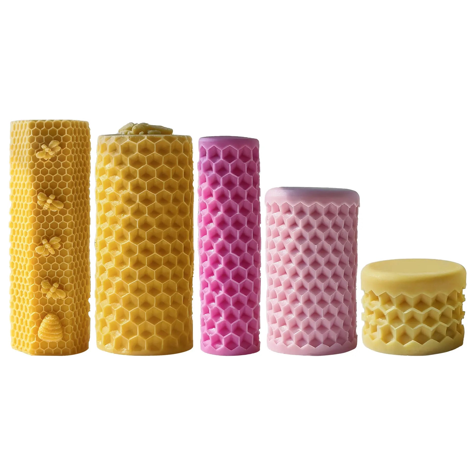 KIMLUD, 3D Silicone Candle Soap Mold Handmade DIY Plaster Sculpture Honeycomb Cylinder Homemade Scented Aromatherapy Gifts silicone mold, KIMLUD Womens Clothes