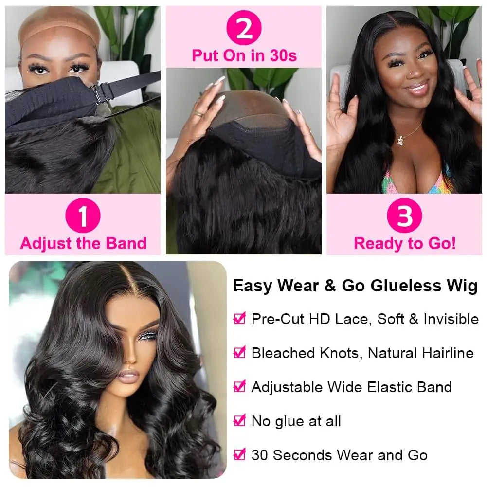 Loose Body Wave Human Hair Wigs 40 Inch 5x5 Glueless Wigs Ready To Wear 100% Human Hair 200 Density Glueless Brazilian Wigs sale