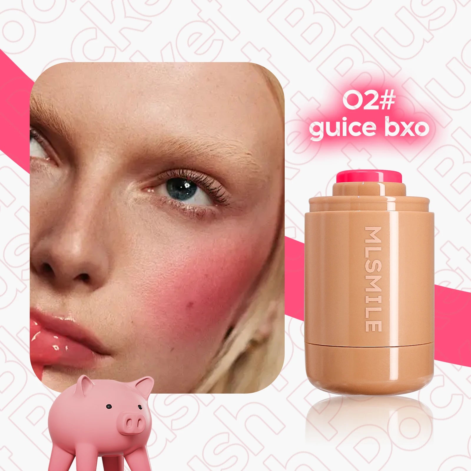 Blush Makeup, Natural-Looking Matte Waterproof&Long Lasting, Moisturizing&Lightweight Blendable Feel Blush Highlight Makeup