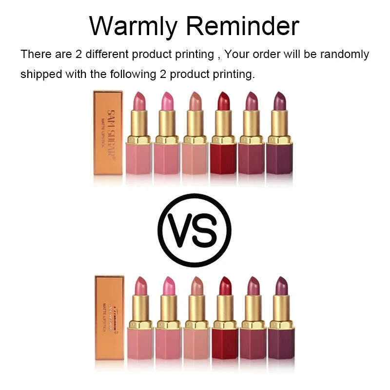 sam-sugar-6-color-matte-lipstick-non-stick-cup-long-lasting-velvet-finish-smooth-matte-lip-color-waterproof-smudge-proof-kimlud-kimlud-33922096