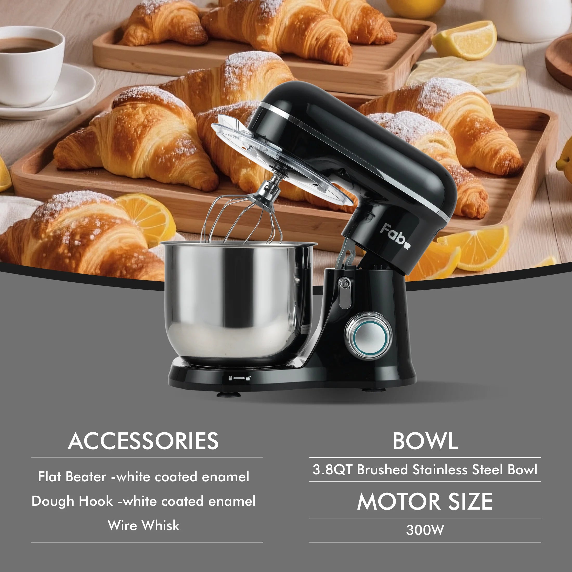 Stainless Steel Stand Mixer 6.5QT Tilt-Head — Black | KIMLUD