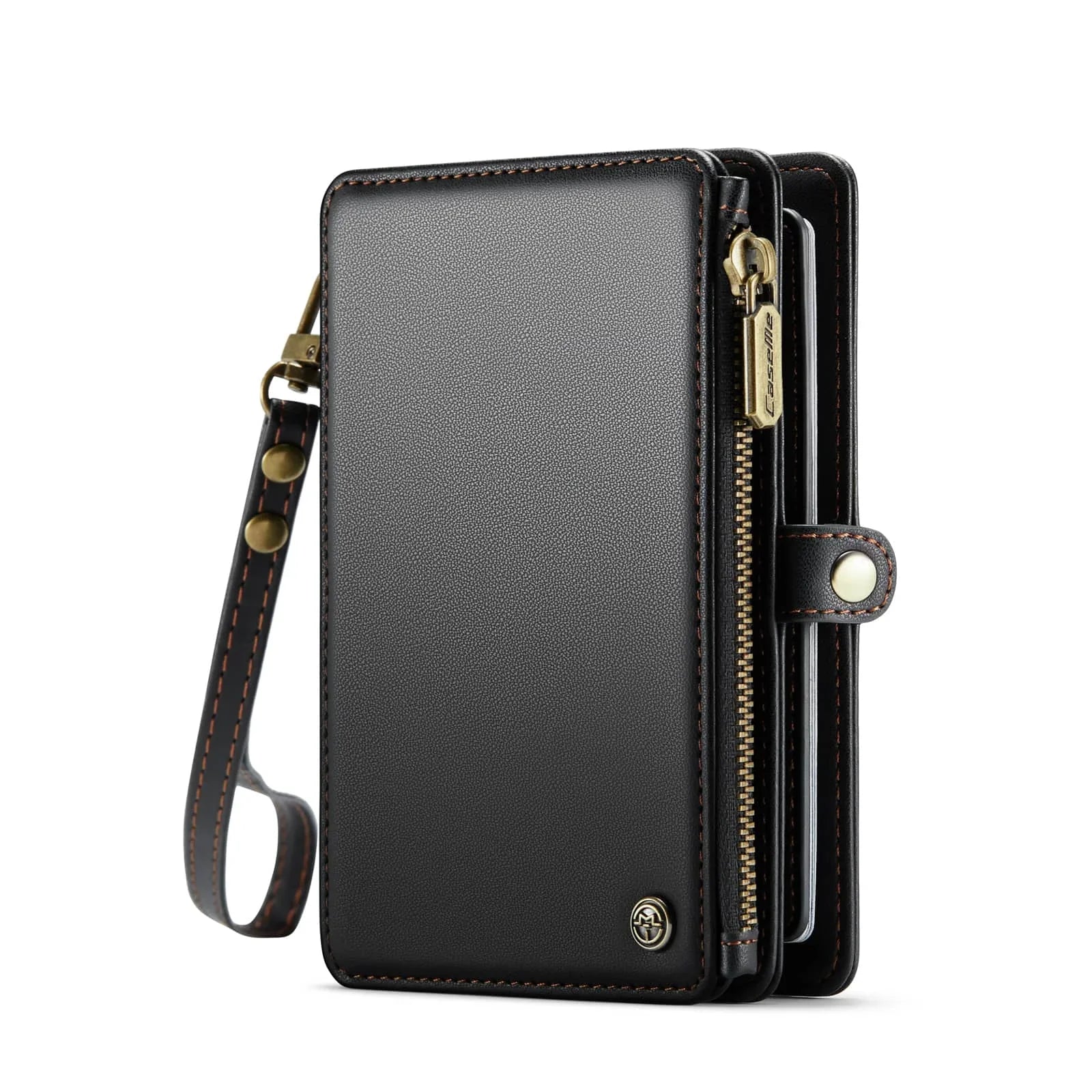 Passport Holder for Travel, Passport Case Wallet With Strap Wristlet and Zipper Wallet for Men Women Gold