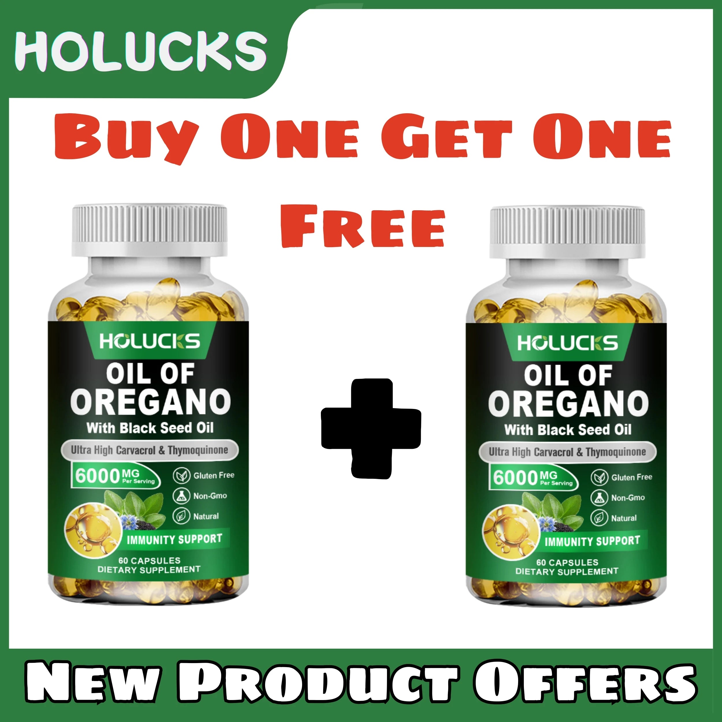 Natural Oil of Oregano Supplements- Relieves Bloating&Flatulence,Digestion,Oral Health,Antioxidant,Breathe Easily