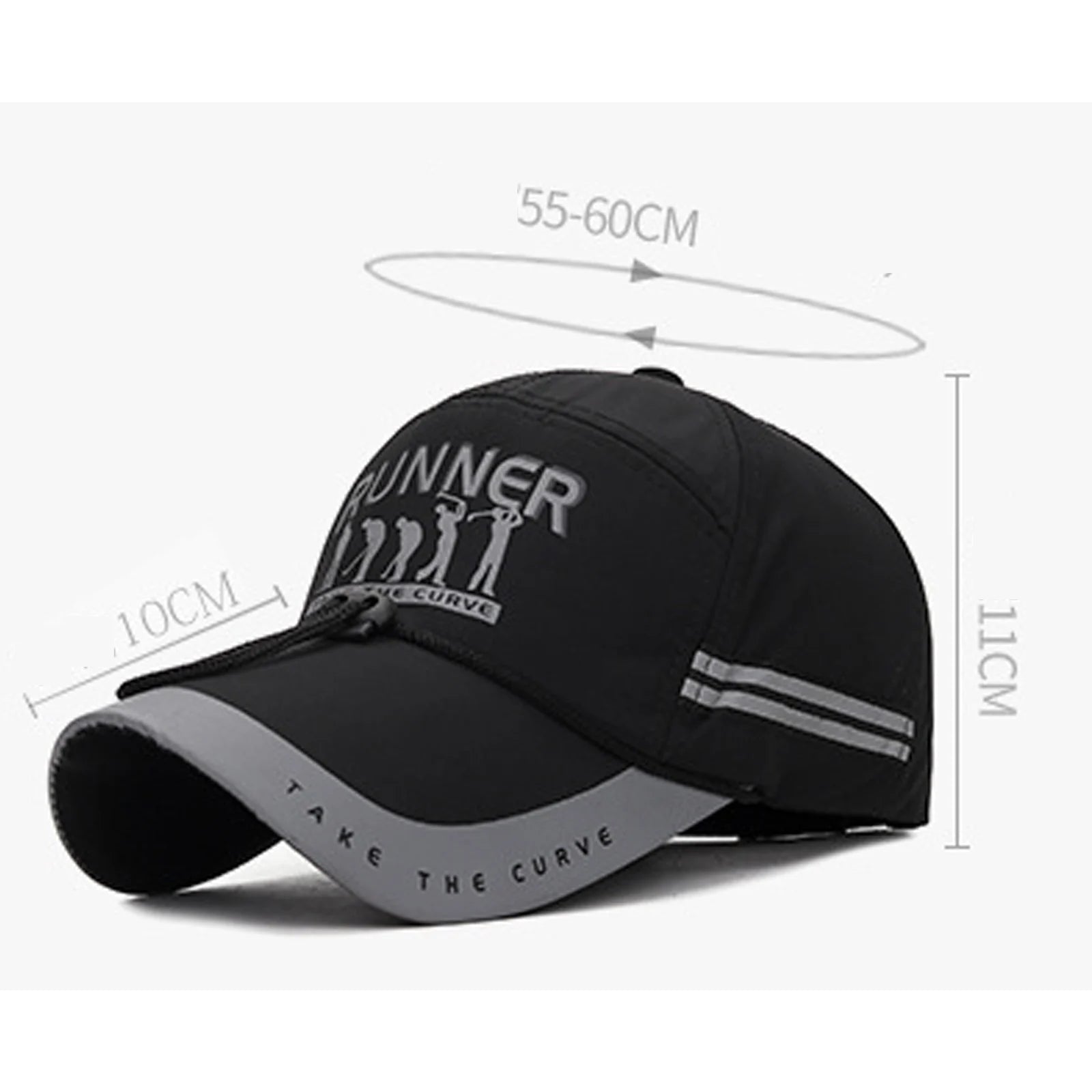 Breathable Adjustable Baseball Cap Extended Brim — Red | KIMLUD