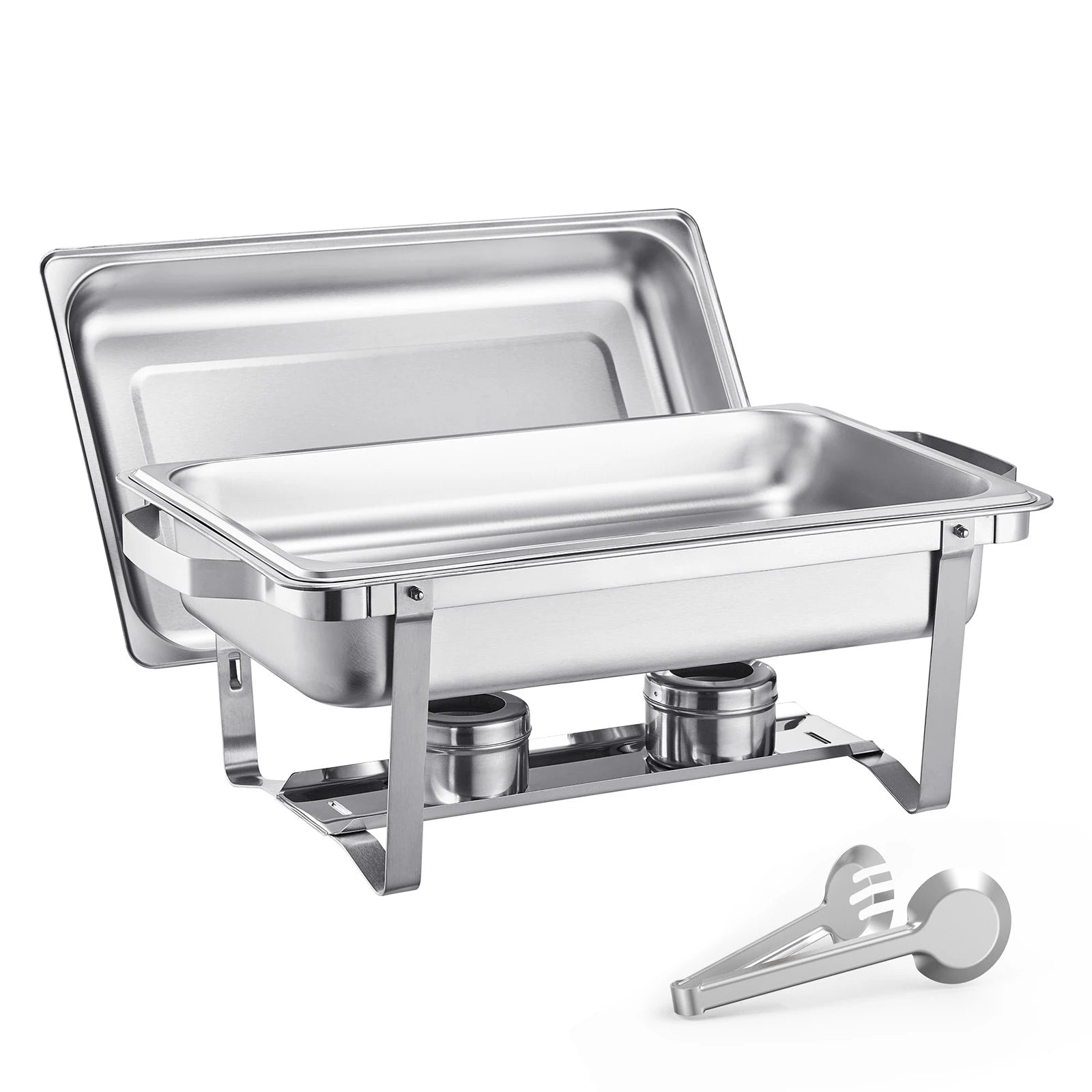 Stainless Steel Chafing Dish Buffet Set 8 Qt — Silver | KIMLUD