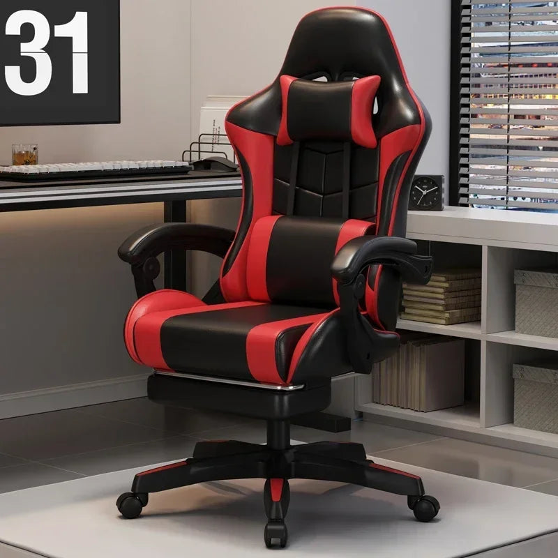 Lacework Armchair Ergonomic Adjustable — Red With Black Accents | KIMLUD