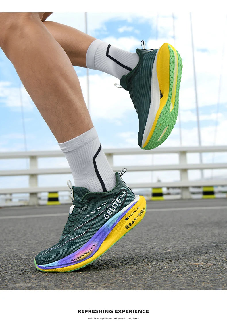CarbonPlate Running Shoes Lightweight Breathable — Fluorescent | KIMLUD
