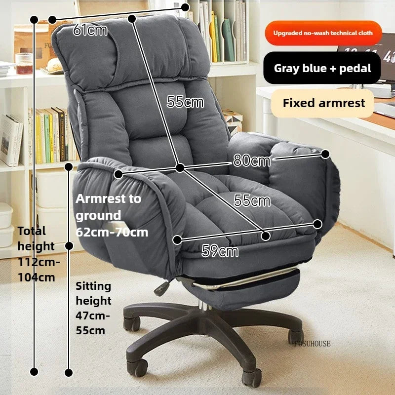Fabric Swivel Office Chair With Backrest — Dove Gray | KIMLUD