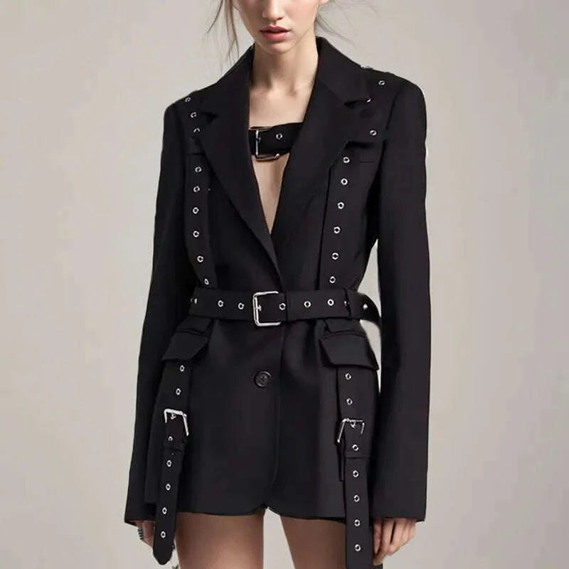 solid-color-high-end-coat-2025-spring-summer-new-trend-rivet-waist-tied-long-sleeve-mid-length-draped-small-blazer-for-womenkimlud-womens-fashion-34621531