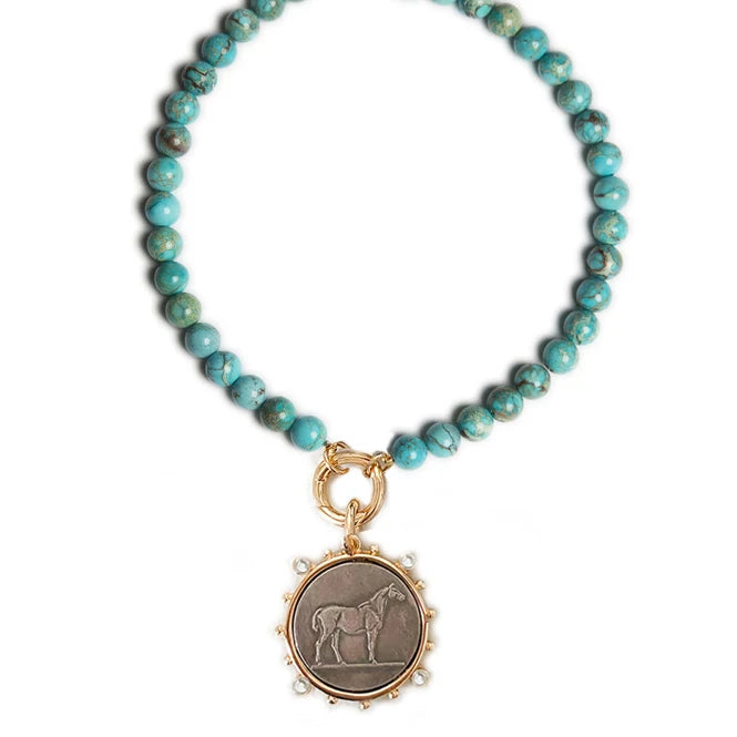 Boho Natural Stone Bead Choker Necklace — Natural | KIMLUD