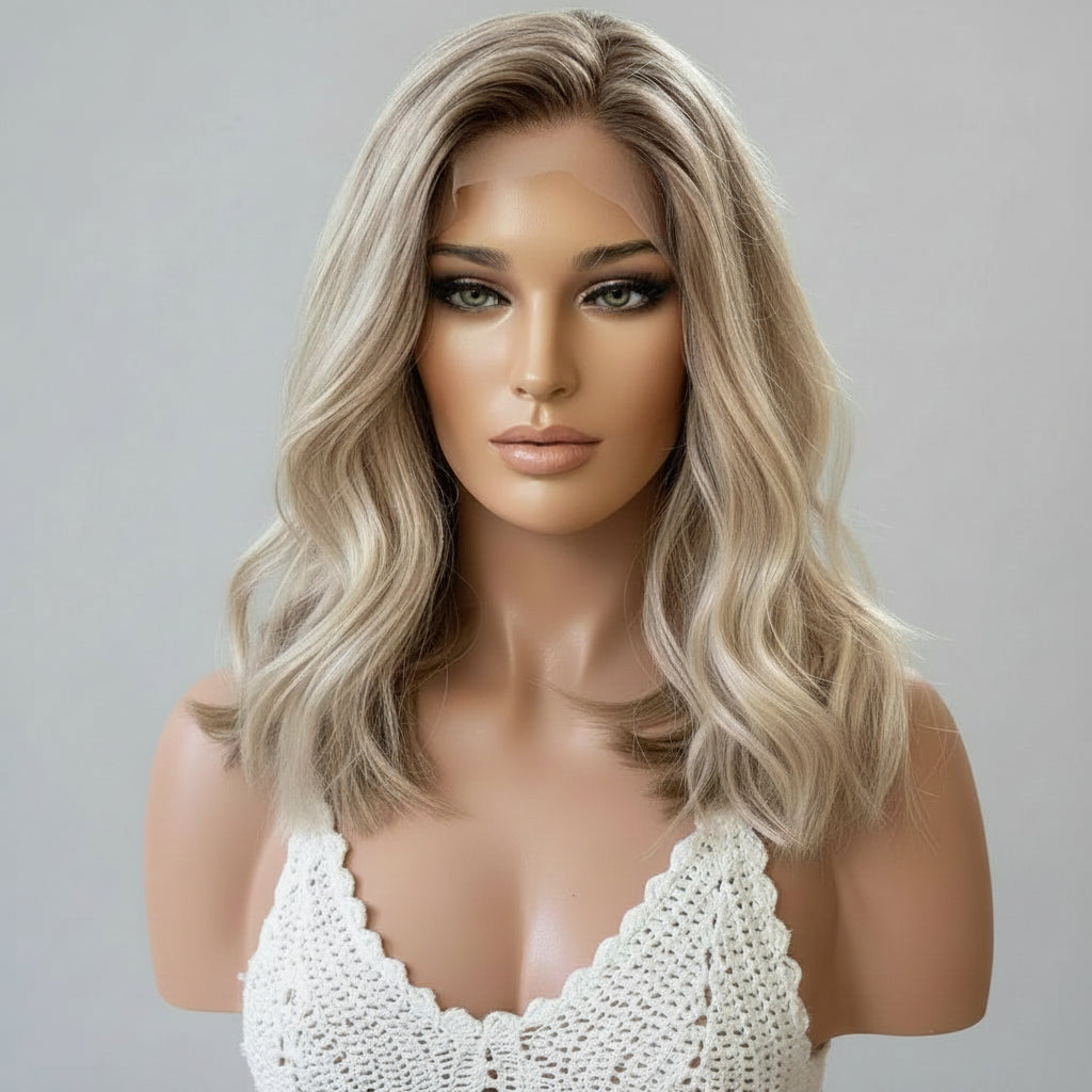 KIMLUD, Ash Blonde Body Wave 100% Real Human Hair Wig Cream Blonde 13x6 Lace Wig 210% Density Pre Cut Ready To Wear Brazilian Hair Wigs, KIMLUD Womens Clothes