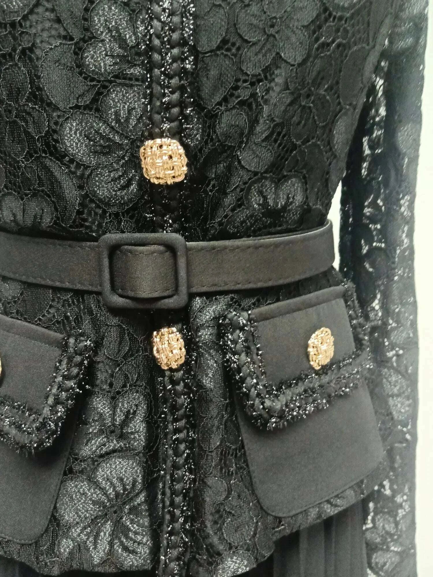 Runway Designer Summer Flower Embroidery Lace Chiffon Prom Dress Women Short Sleeve Single Breasted Midi Long Vestidos Party