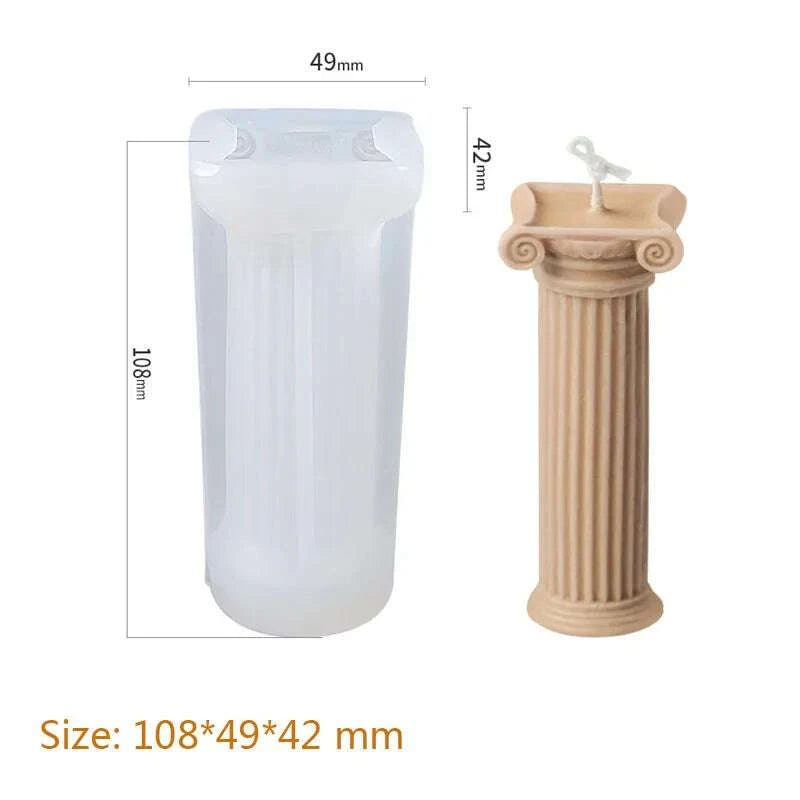 KIMLUD, 3D Roman Column Candle Mold Ancient Pillar Silicone Mold DIY Venus Portrait Scented Candle Body Plaster Silicone Mold Home Decor, KIMLUD Womens Clothes