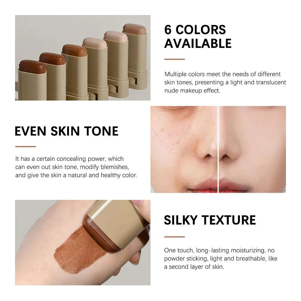 KIMLUD, Magic Eraser Foundation Stick Serum Boosted Skin Tint Foundation Stick Smooth Plumper Hight Coverage Travel Bronze Foundation, KIMLUD Womens Clothes