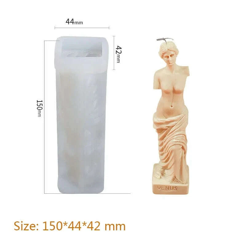 KIMLUD, 3D Roman Column Candle Mold Ancient Pillar Silicone Mold DIY Venus Portrait Scented Candle Body Plaster Silicone Mold Home Decor, KIMLUD Womens Clothes