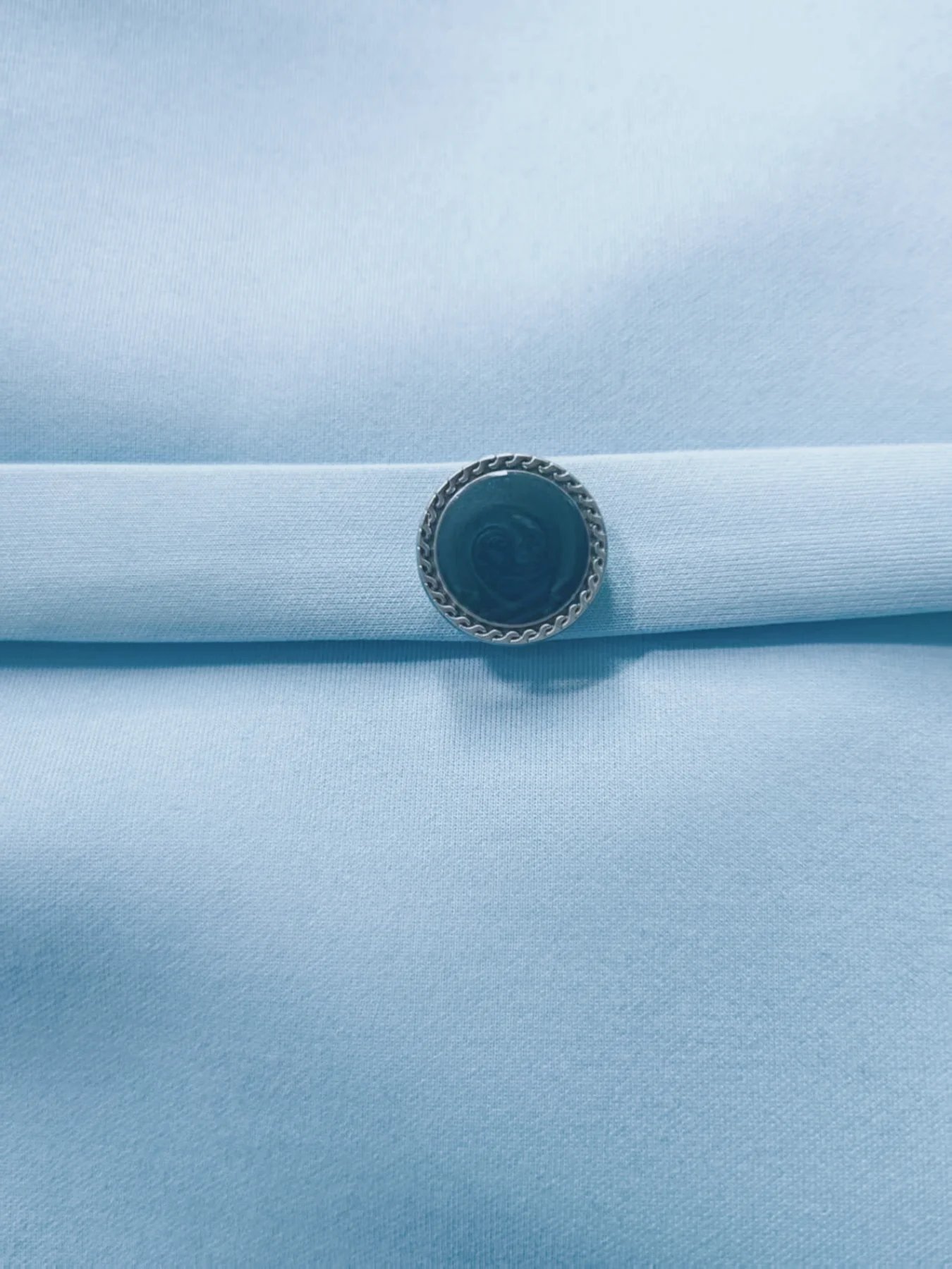Belted Midi Dress With Turn-Down Collar Mid-Sleeve — Soft Sky Blue | KIMLUD