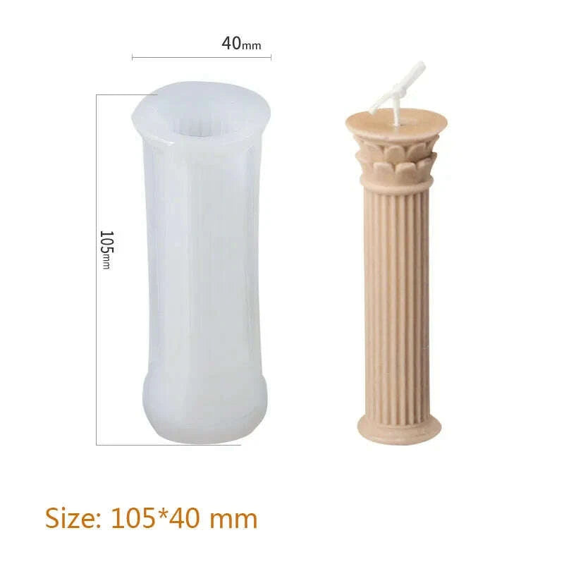 KIMLUD, 3D Roman Column Candle Mold Ancient Pillar Silicone Mold DIY Venus Portrait Scented Candle Body Plaster Silicone Mold Home Decor, KIMLUD Womens Clothes