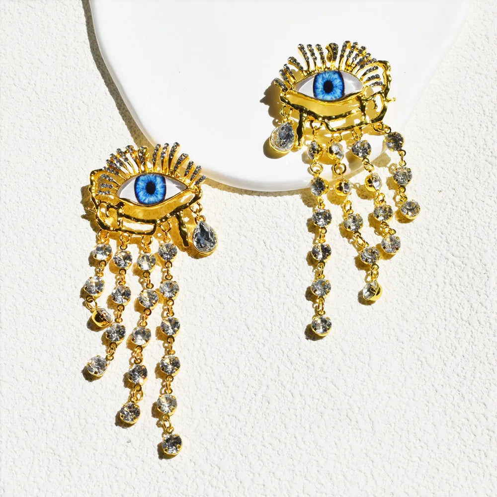 Baroque Tassel Dangle Earrings Metal Gold Plated — Gold | KIMLUD