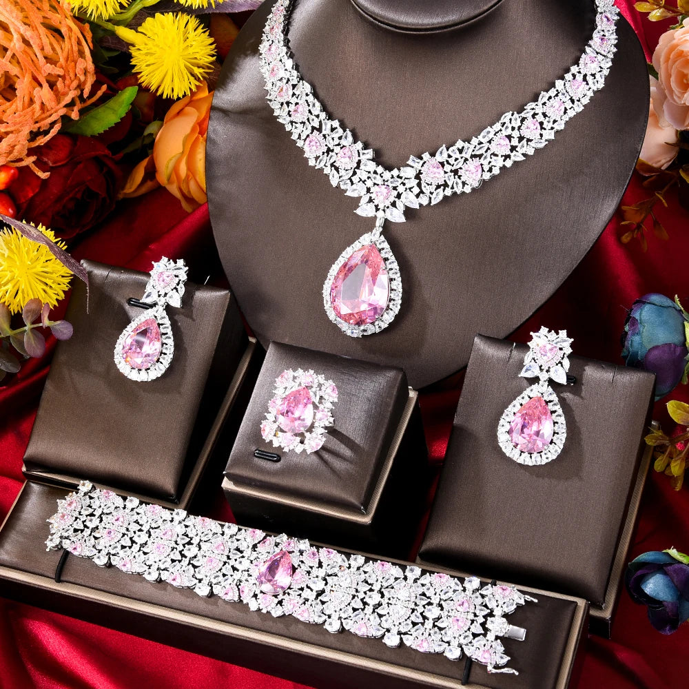 GODKI Famous Brand Turquoise Luxury African Jewelry Sets For Women Wedding Party Zircon Crystal Dubai Bridal Jewelry Set Gift