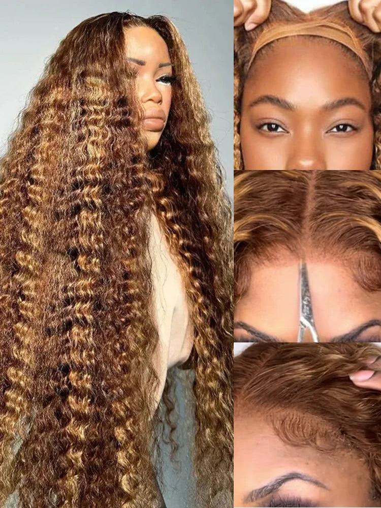 Lace Frontal Wig - Deep Wave - Remy Hair - Highlight Ombre | KIMLUD