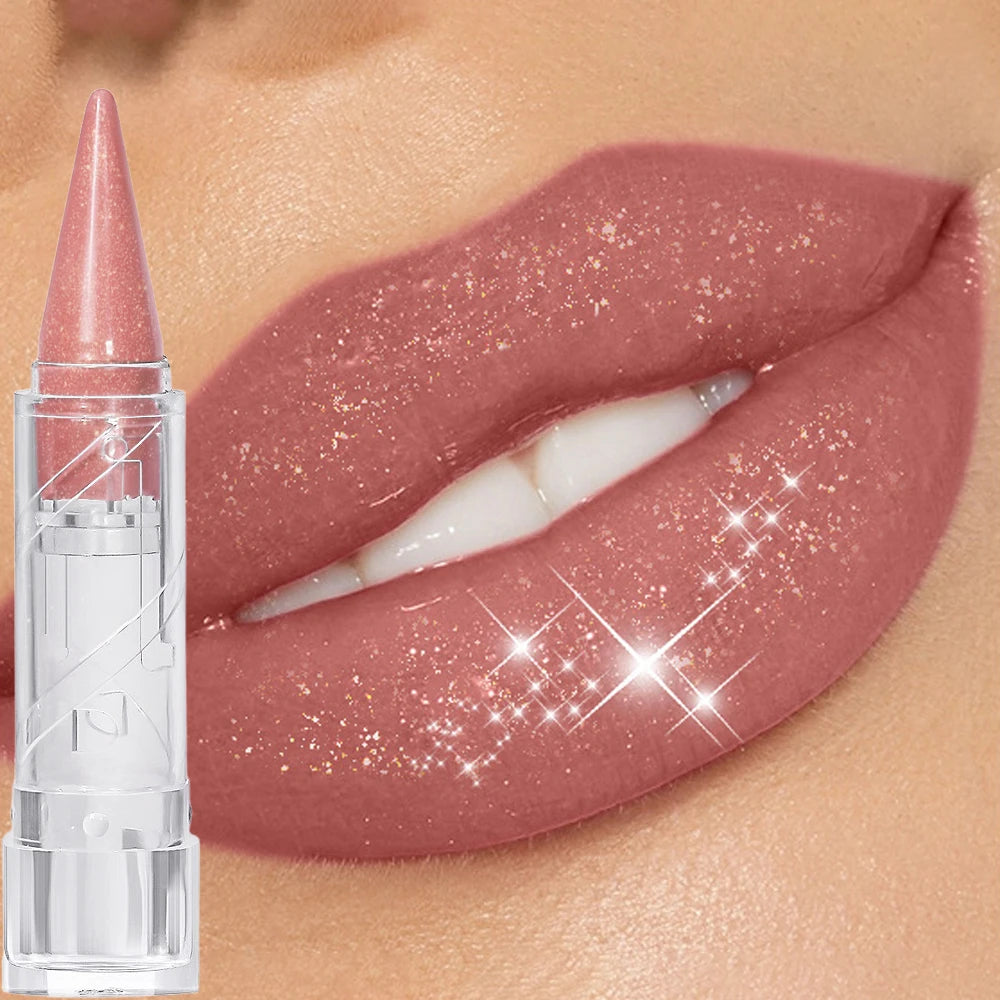 Glitter Lip Gloss Pearl-Infused Set — Pink Nude | KIMLUD