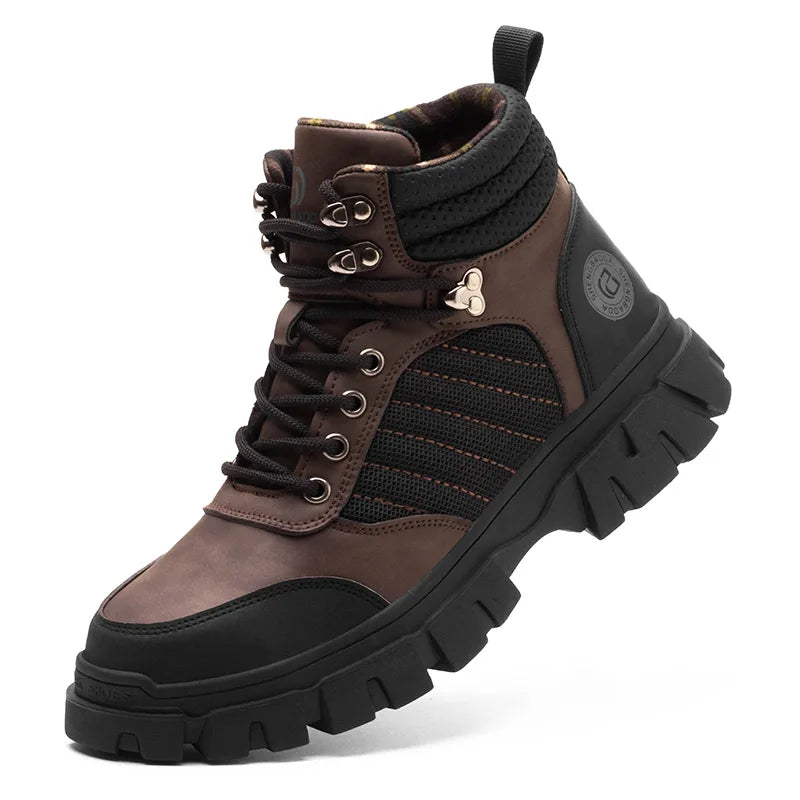 Steel Toe Shoes for Men Indestructible Work Boots Lightweight Safety Shoes Walking Anti-smash Anti-puncture Protective Sneakers