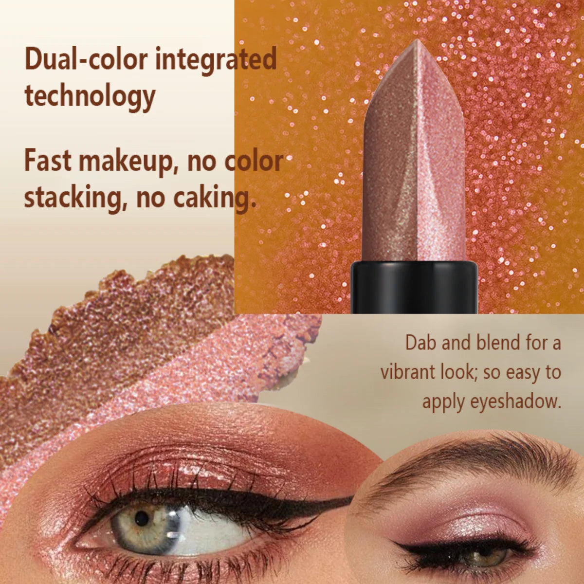 Glitter Eyeshadow Stick Duo Waterproof — Silver | KIMLUD