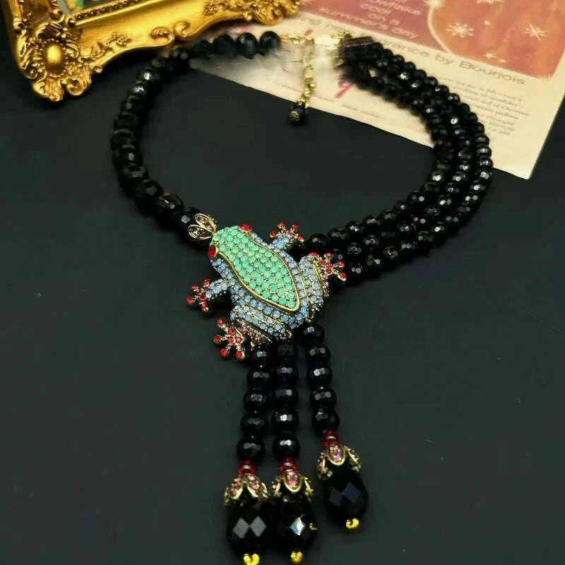 european-and-american-style-retro-elegant-tassel-inlaid-zircon-frog-shaped-necklace-earring-set-fashionable-womens-jewelrykimlud-womens-fashion-34624862