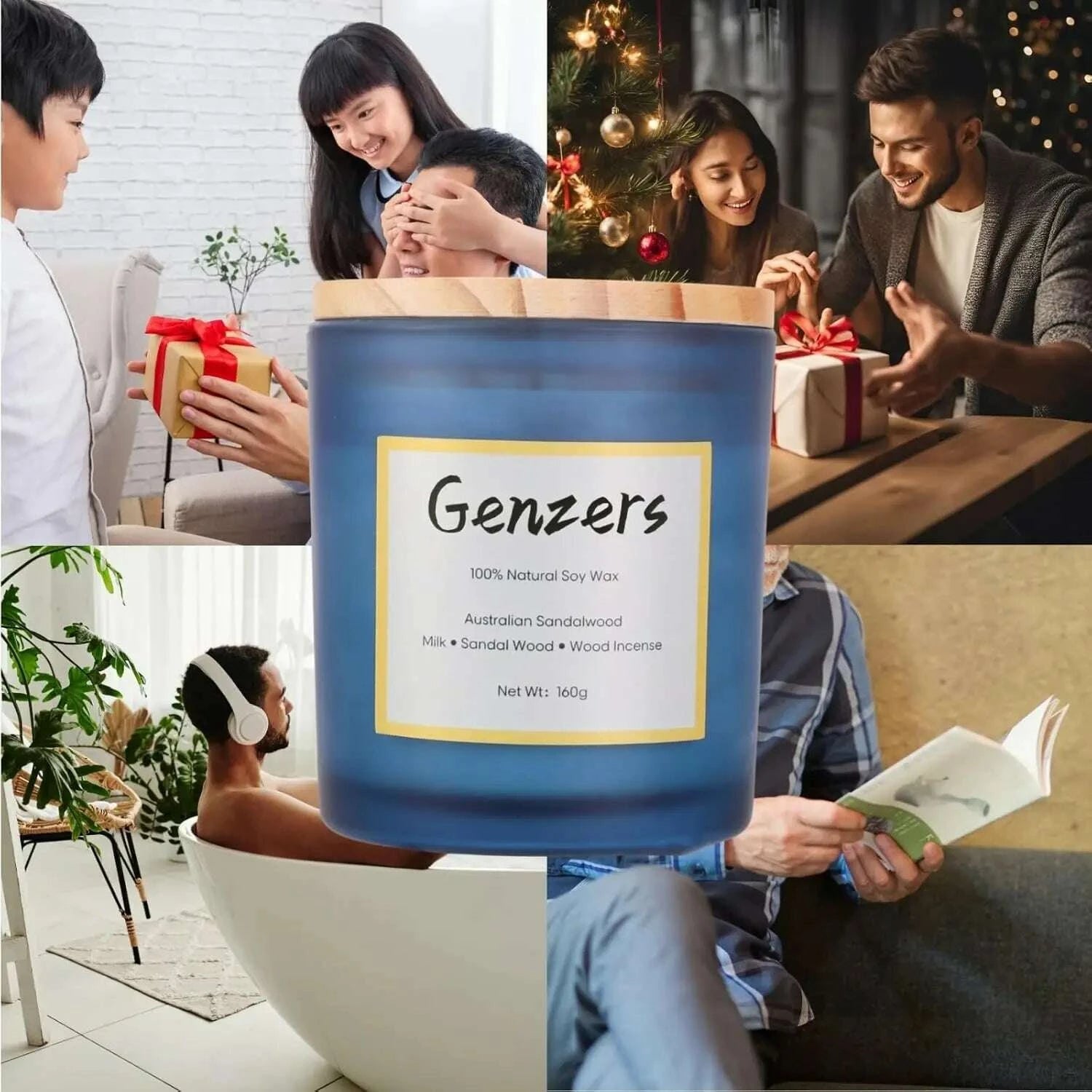 KIMLUD, Australian Sandalwood Musk Scented Candle Gift,Birthday Gift for Men,Spring Aromatherapy Home Fragrance,36 Hours Clean Burning, KIMLUD Womens Clothes