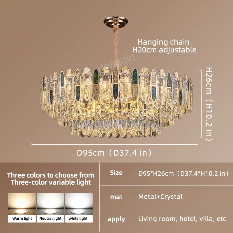 Ceiling for Dining Room Modern Led Crystal Chandelier Ceiling Hanging Lamp for Living Room Villa Loft Pendant Lighting