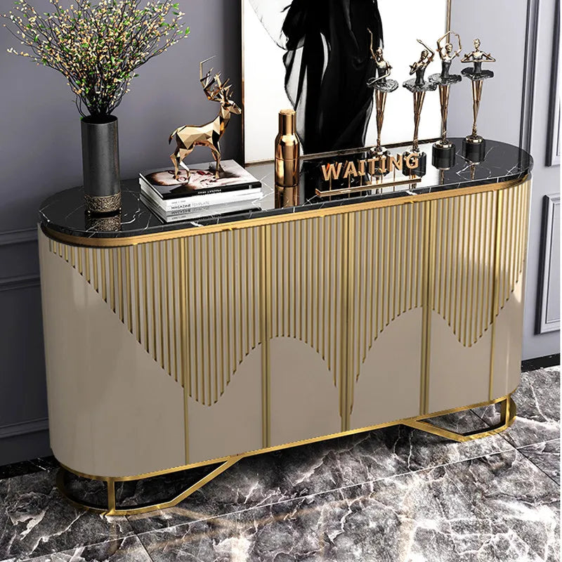 Gold-Toned Cabinet French Narrow Space-Saving — Gold | KIMLUD