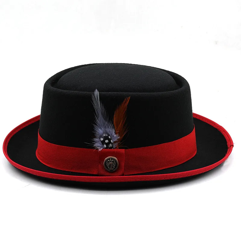 Pork Pie Hat Deluxe Hats Polyester — Black | KIMLUD