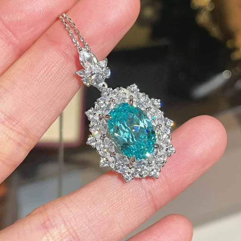 Jewelry Set – Zircon Necklace Earrings Ring – Sterling Silver | KIMLUD