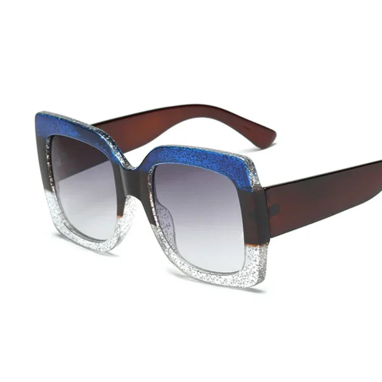 Oversized Glitter Plastic Sunglasses — Multicolor | KIMLUD