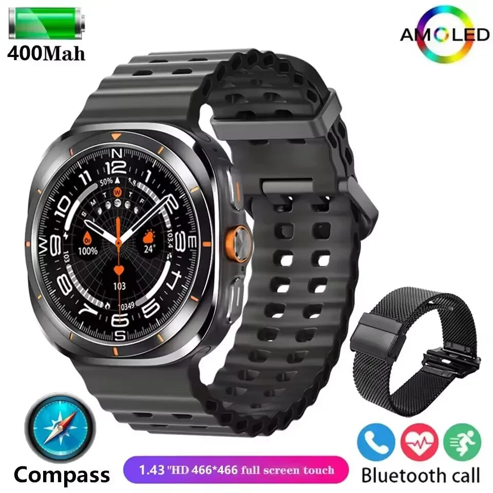 NEW Watch 7 Ultra 47mm Smart Watch IP68 Waterproof Bluetooth Call Compass 1.43" AMOLED Screen SpO2 GPS Smartwatch for Men Women
