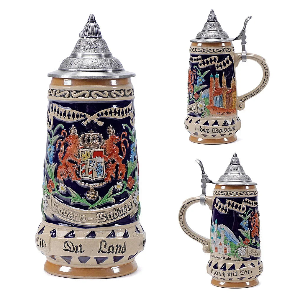 German Beer Stein Tankard Mug 600ml — Oktoberfest & Father's Day Gift | KIMLUD