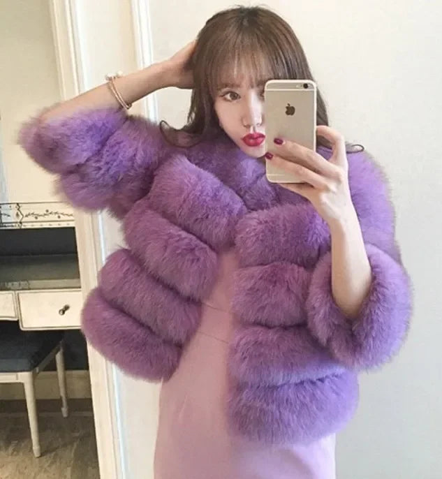 Faux Fur Coats Women Short Coat Jackets Elegant Jacket Autumn Winter Y2k Furry Outerwear Mom Splice Thick Warm Coffe Coats