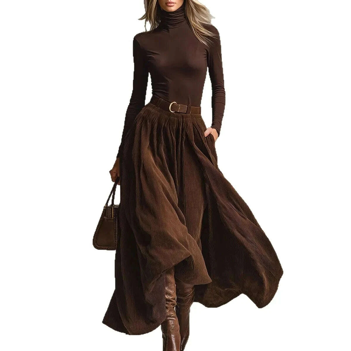 2026-womens-fashion-retro-corduroy-skirt-spring-and-autumn-high-waist-flared-umbrella-skirt-solid-color-base-shirt-topkimludkimlud-35558981