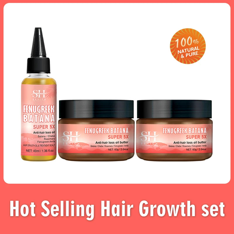 Batana Chebe Oil Set Hair Growth 5x — Blush | KIMLUD