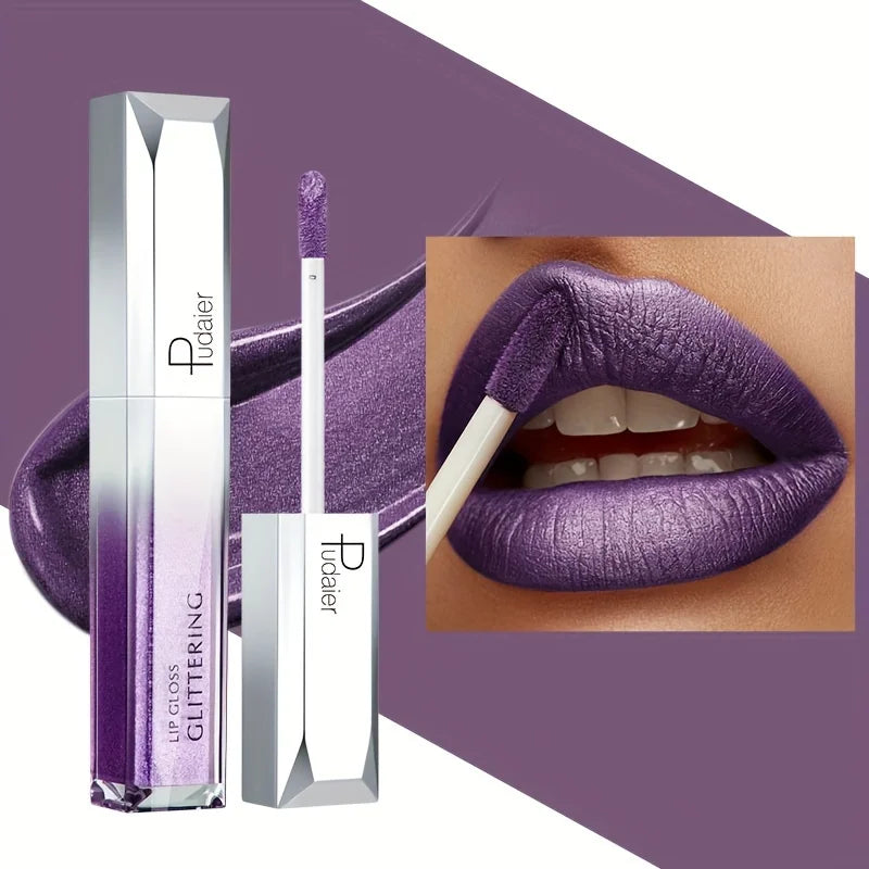 Metallic Lip Gloss Set Waterproof Long-Lasting — Mauve Rose | KIMLUD
