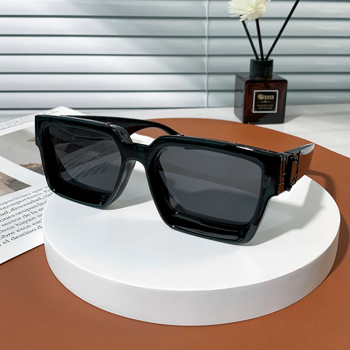 Retro Square Sunglasses Millionaire Shades — Black | KIMLUD