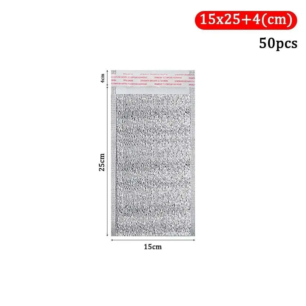 KIMLUD, 50Pcs/Pack Ice Cold Warm Aluminum Foil Bag Food Thermal Drink Storage Insulation Bag Delivery Carrier with Closure Cooler Bag, KIMLUD Womens Clothes