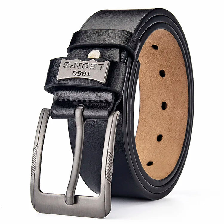 【LEON'S】 Buckle Leather Casual Jeans Belt Men High Quality Retro Luxury Male Strap Cintos 3 Colors 2023 NEW