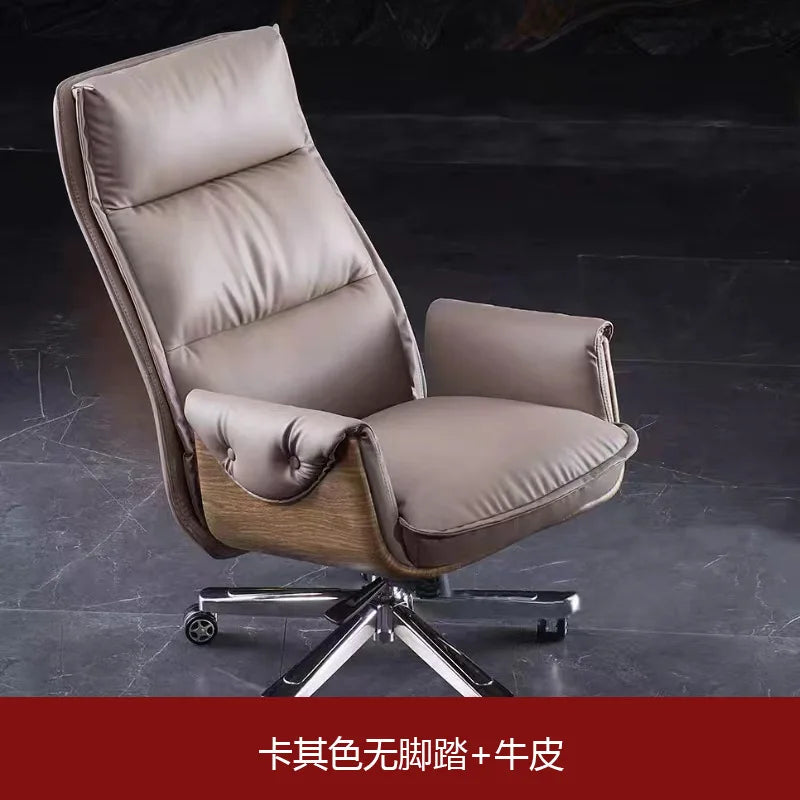 Leather-Textured Chair Home Boss — Warm Taupe | KIMLUD